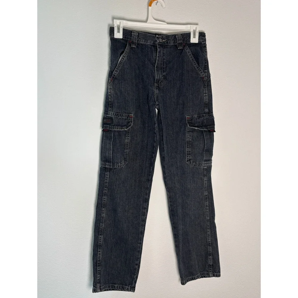 Wrangler Boys Slim Fit Cargo Denim Jeans Dark Wash Blue Size 14 Slim 9CDBWEX‎